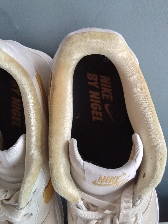 Nike Air Force 1 Men’s Athletic Shoes in Cream‎ and Gold